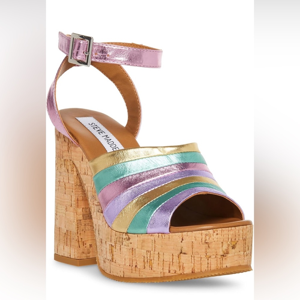 Delvina Multi leather platform sandal from Steve Madden